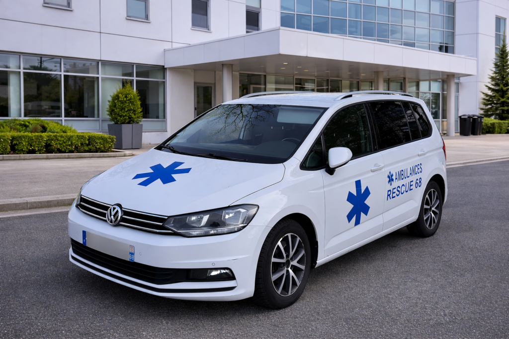 VSL Rescue 68 – extérieur face avant, bâtiment moderne